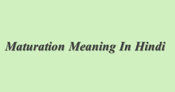 Maturation Meaning In Hindi