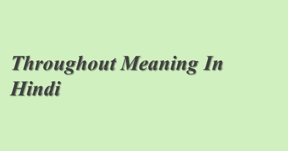 Throughout Meaning In Hindi