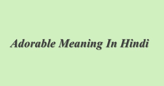 Adorable Meaning In Hindi